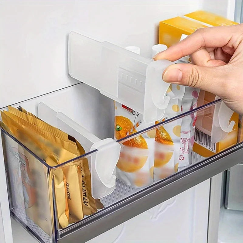 4 Pack Fridge Organizer Dividers Clear Plastic Adjustable Refrigerator Shelf Separators Kitchen Storage Holders Container 2 Oasis Select
