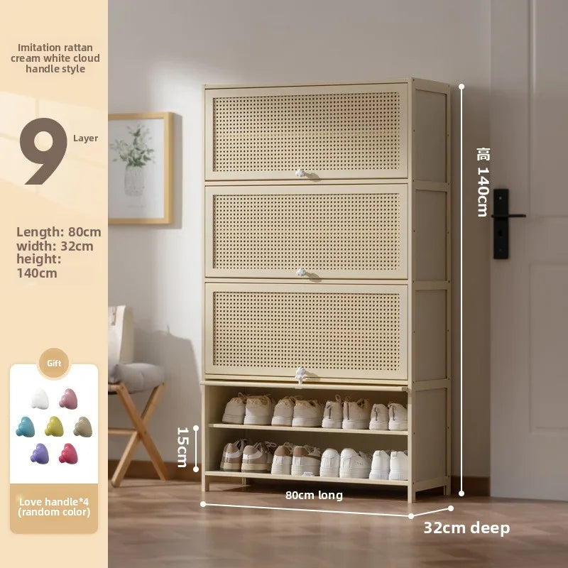Cabinet household door against the wall large capacity entrance entrance entrance integrated solid wood storage shoe rack Oasis Select Nine floors 80