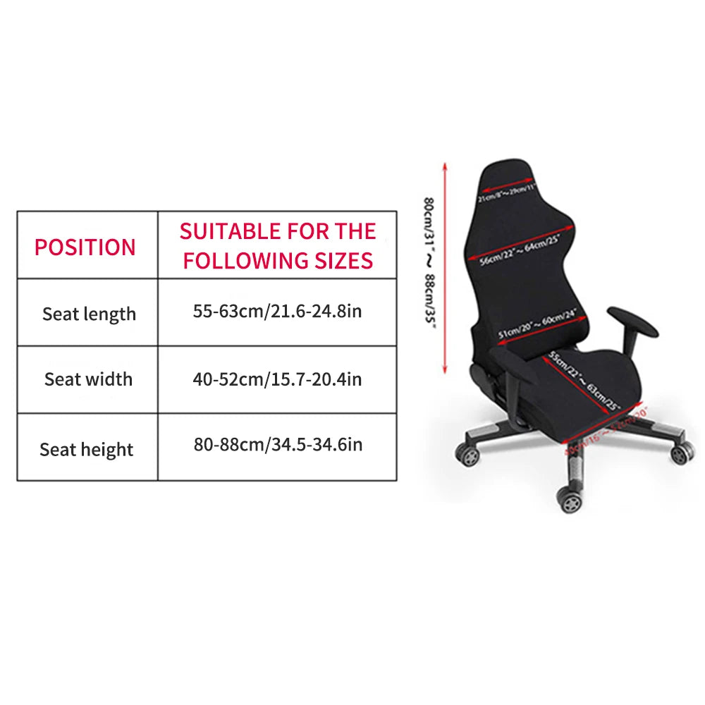 Gaming Chair Cover Set 4pc – Seat, Back & Armrest Covers