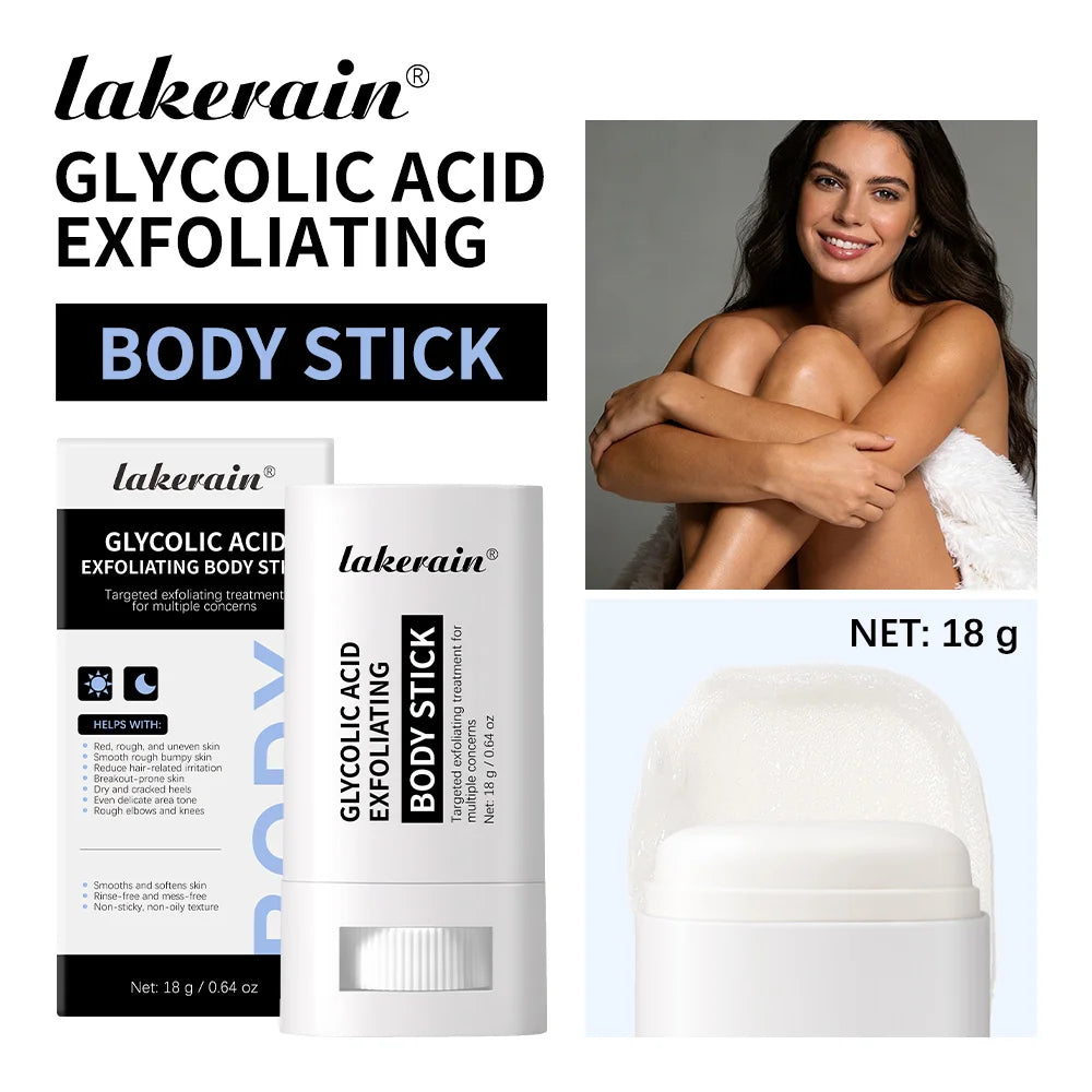 Lakerain Glycolic Acid Exfoliating Body Stick | Smooth & Moisturize