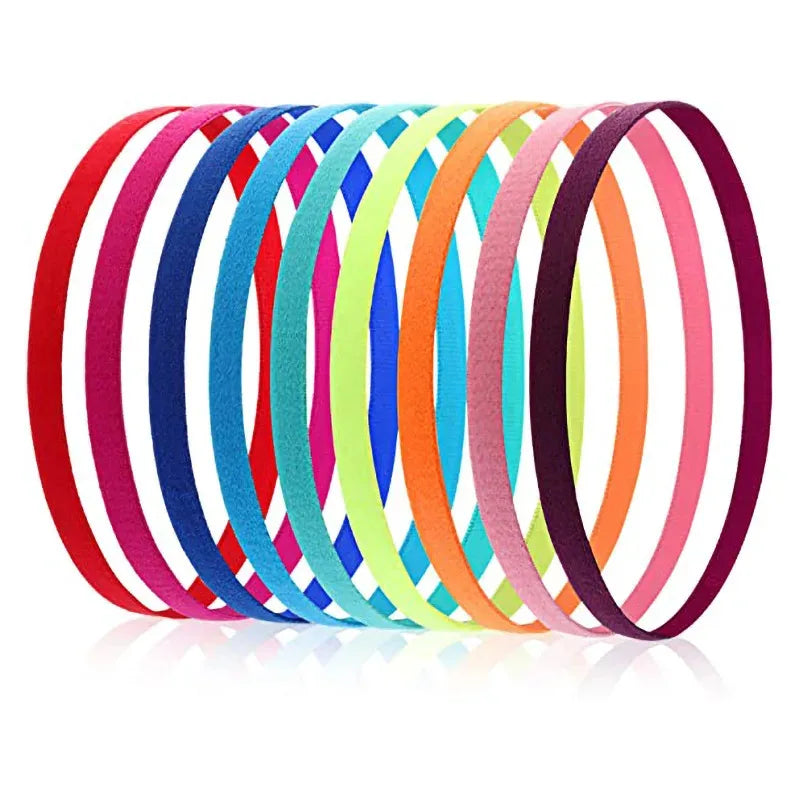 6/3Pieces Solid Thick Non-Slip Elastic Sports Outdoor Headbands Hair Headbands Exercise Hair Bands Sweatbands for Women for Men Oasis Select