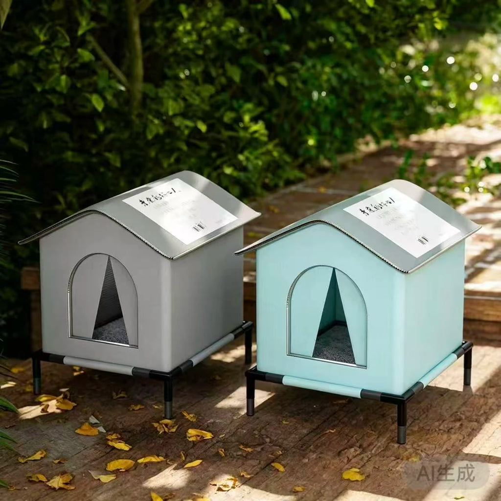 Waterproof Outdoor Stray Cat House Feral Cat House Foldable Tent Portable Breathable Pets Tent Anti-Moisture Outsid Pet Supplies Oasis Select