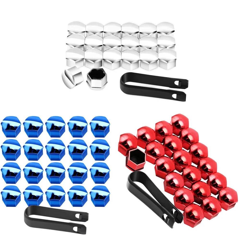 20/40/60Pcs 17mm Car Wheel Nut Caps Auto Hub Screw Cover Bolt Rims Exterior Decoration Special Socket Protection Dust Proof Oasis Select Mix 3 colors-60pcs 17mm