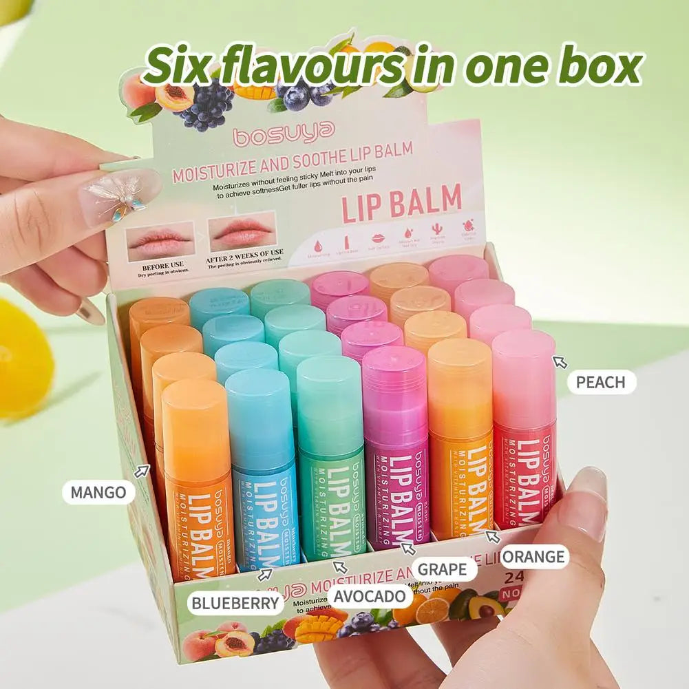 24-Pack Fruit Lip Balm Set – Honey, Grape & Avocado Moisturizer Lip Balm Set Oasis Select