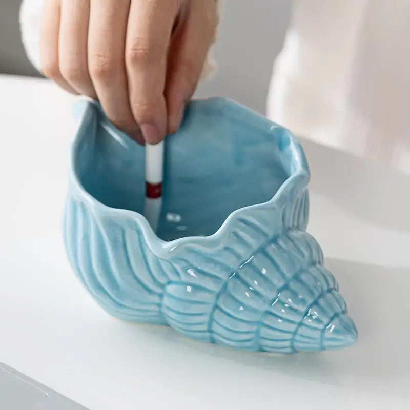 Romantic Ashtray Home Living Room Office Ceramic Conch Handicrafts Oasis Select