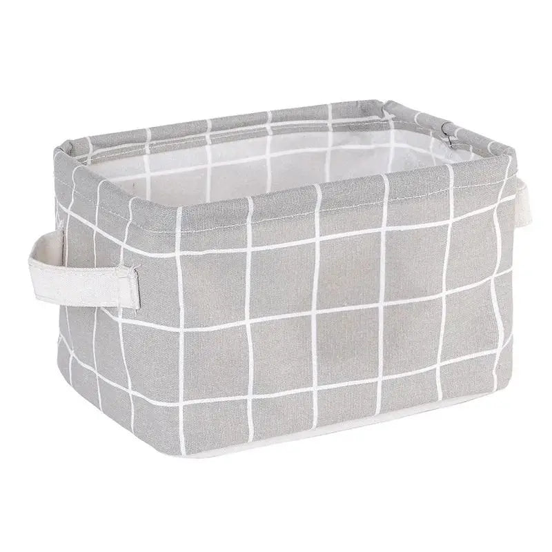Linen Desktop Storage Basket Sundries Toy Storage Box Laundry Basket Underwear Cosmetic Organizer Office Stationery Organizer Oasis Select Light Grey