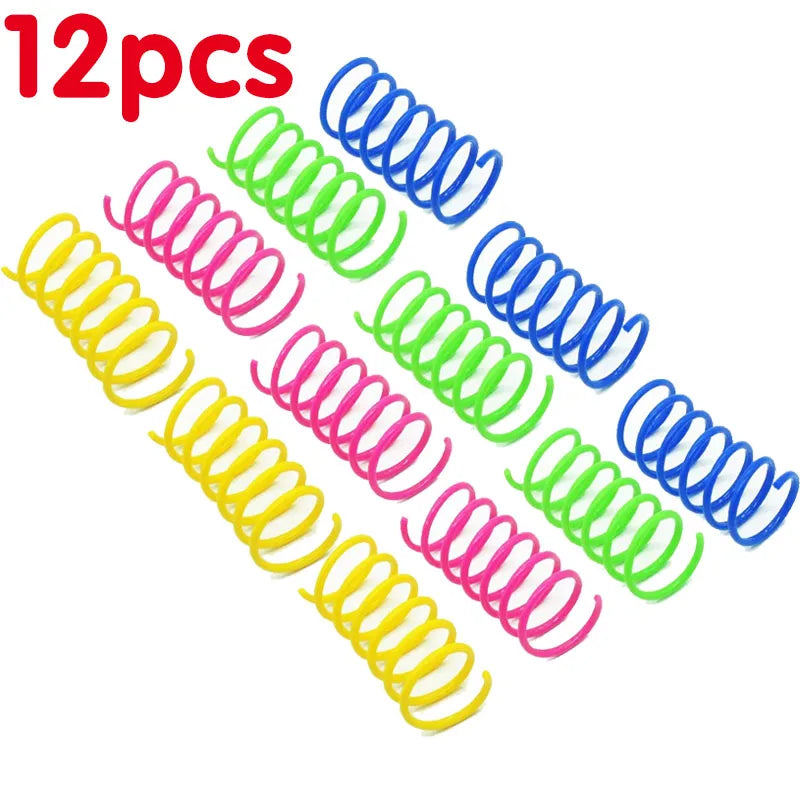 4-24pcs Kitten Coil Spiral Springs Cat Toys Interactive Gauge Cat Spring Toy Colorful Springs Cat Pet Toy Pet Products Oasis Select 12pcs