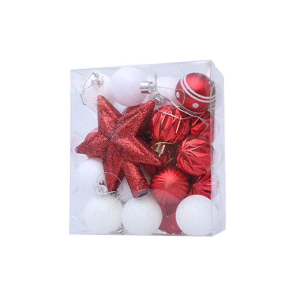 31PCS Christmas Ball Tree Ornament Set Plastic Glitter Christmas Balls For Your Christmas Tree For Effortless Decoration Oasis Select red China Mainland
