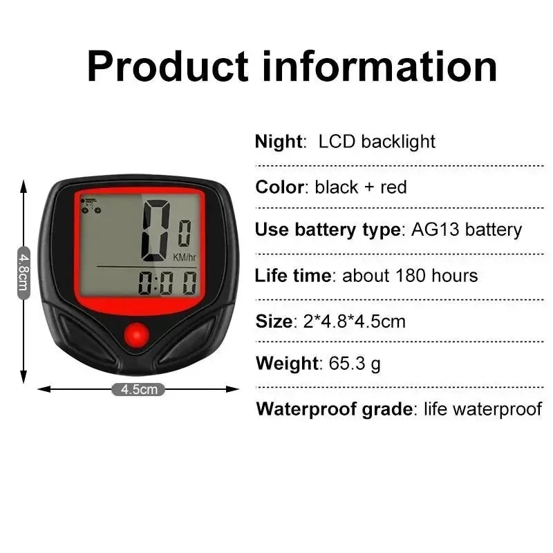 1-5pcs Bicycle Speedometer, Multifunctional Waterproof Stopwatch, MTB Odometer, Speedometer, Bicycle Accessories Oasis Select