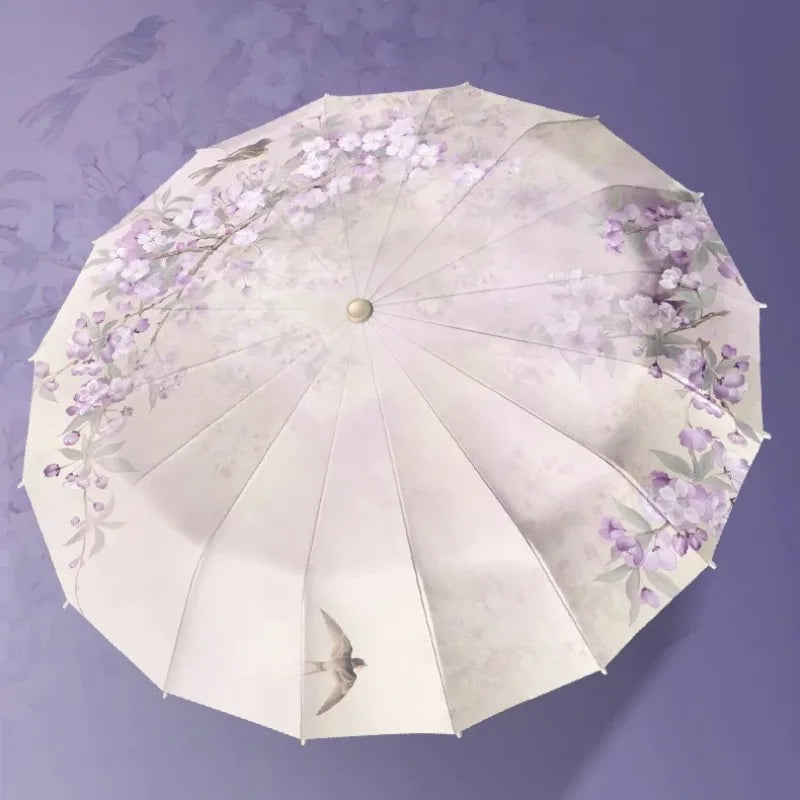 Sun Parasol Elegant Handheld Umbrella Lightweight Windproof Shade For Outdoor Travel Photography Daily Matching Accessory Oasis Select