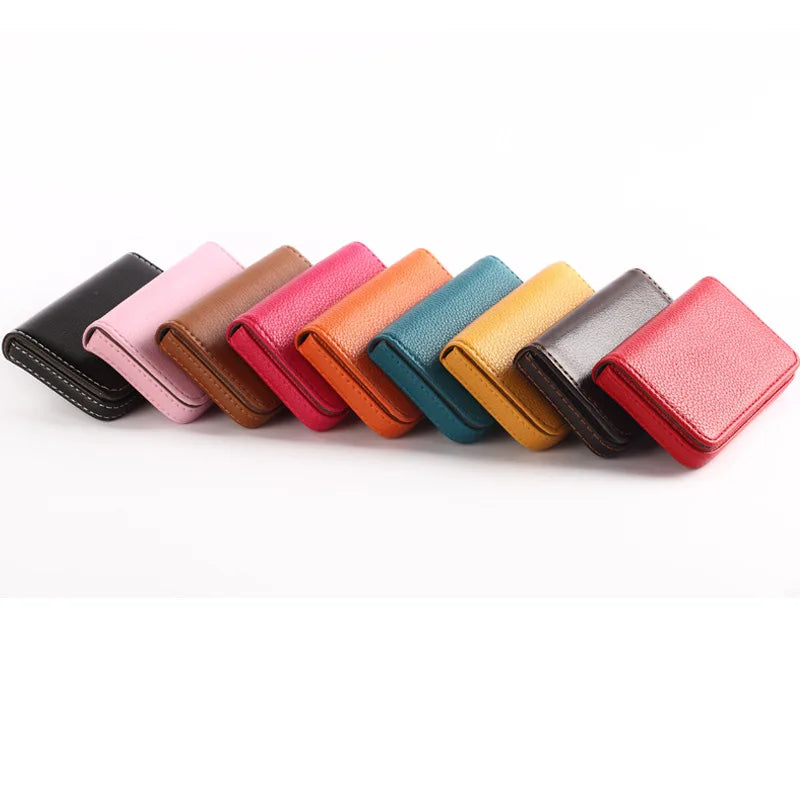 PU Leather Business Card Holder – Magnetic Buckle & Slim Design