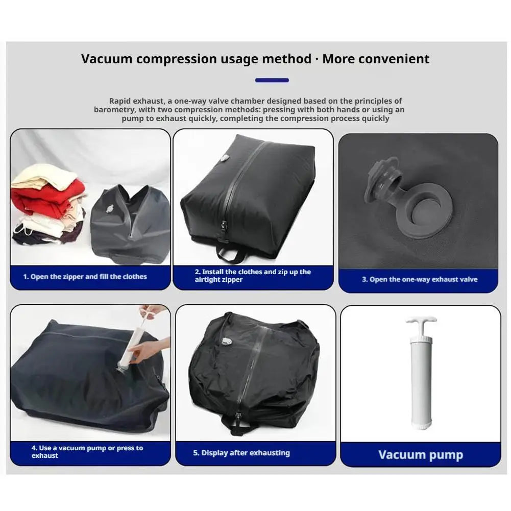 Vacuum Compression Travel Bag 16L – Waterproof + Hand Pump