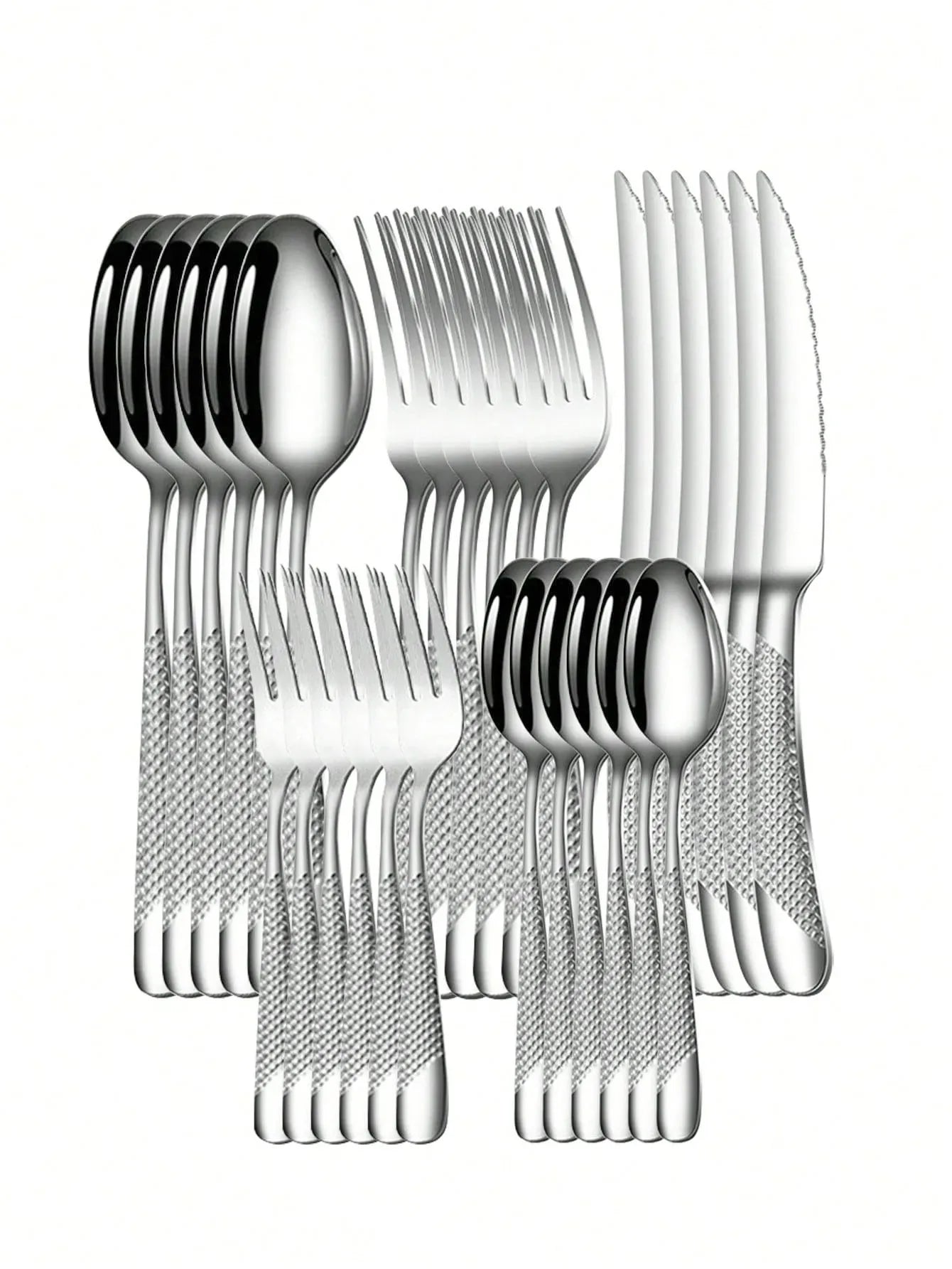 Star Diamond 24-Piece Stainless Steel Flatware Set – Serves 6 Flatware Set Oasis Select