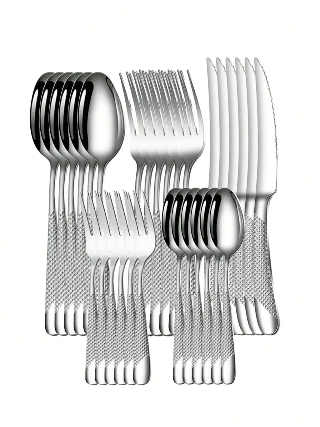 24-Piece Star Diamond Stainless Steel Cutlery Set – Serves 6 Flatware Cutlery Set Oasis Select