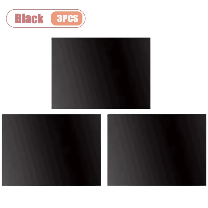 1-5PCS Self Adhesive Blackout Window Film Portable Travel Light Blocking Curtain for Bedroom RV Office Removable No Drill Oasis Select Black-3PCS