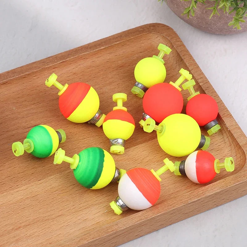 5Pcs Snap-On Ball Fishing Bobber Floats Weighted Bobbers EVA Foam Corks For Crappie Bluegill Panfish Catfish Oasis Select