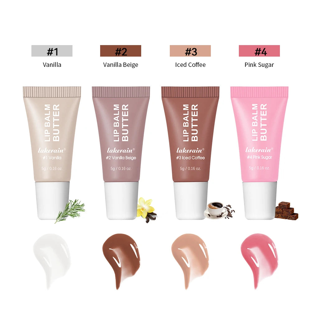 Lakerain 4pc Mini Lip Butter Balm Set – Gloss & Hydration