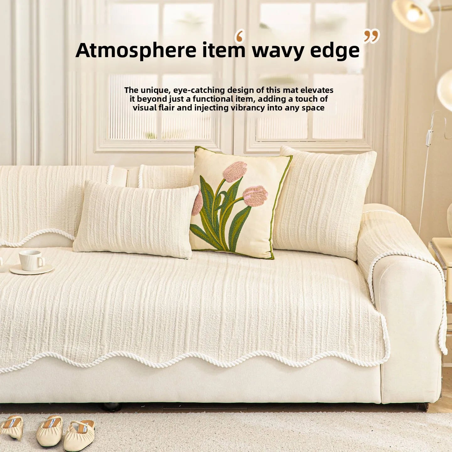 2026 New Cream Style Sofa Cushion Universal Four Seasons Non Slip Seat Pad High Grade Irregular Sofa Cover Mat For Autumn Winter Oasis Select