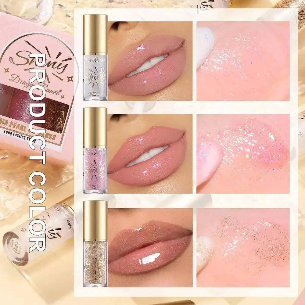 Dragon Ranee Pearl Lip Gloss Set – Shimmer Mirror Glitter Lip Oil