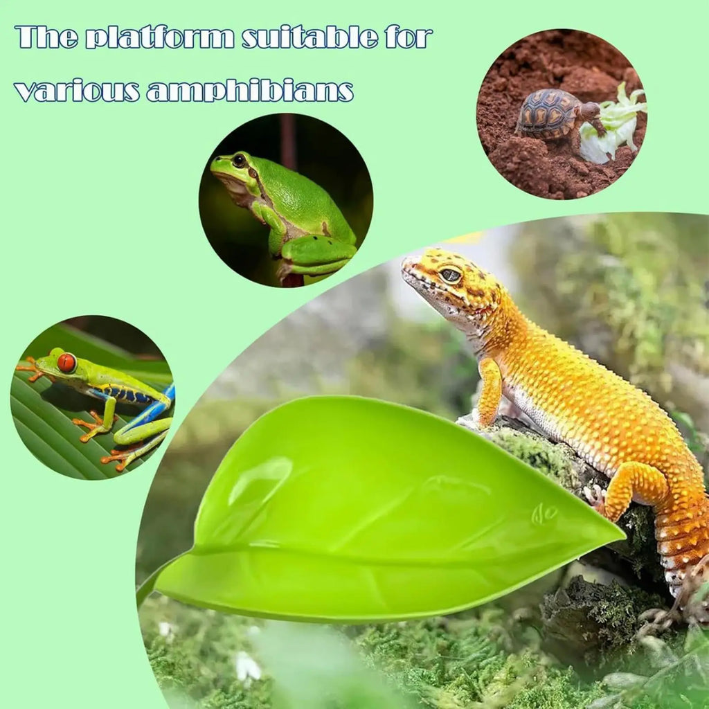 Frog Habitat Leaf Suction Cup Tank Terrarium Realistic Leaf Reptile Basking Area Resting Terrace for Geckos Frog Tank Decor Oasis Select
