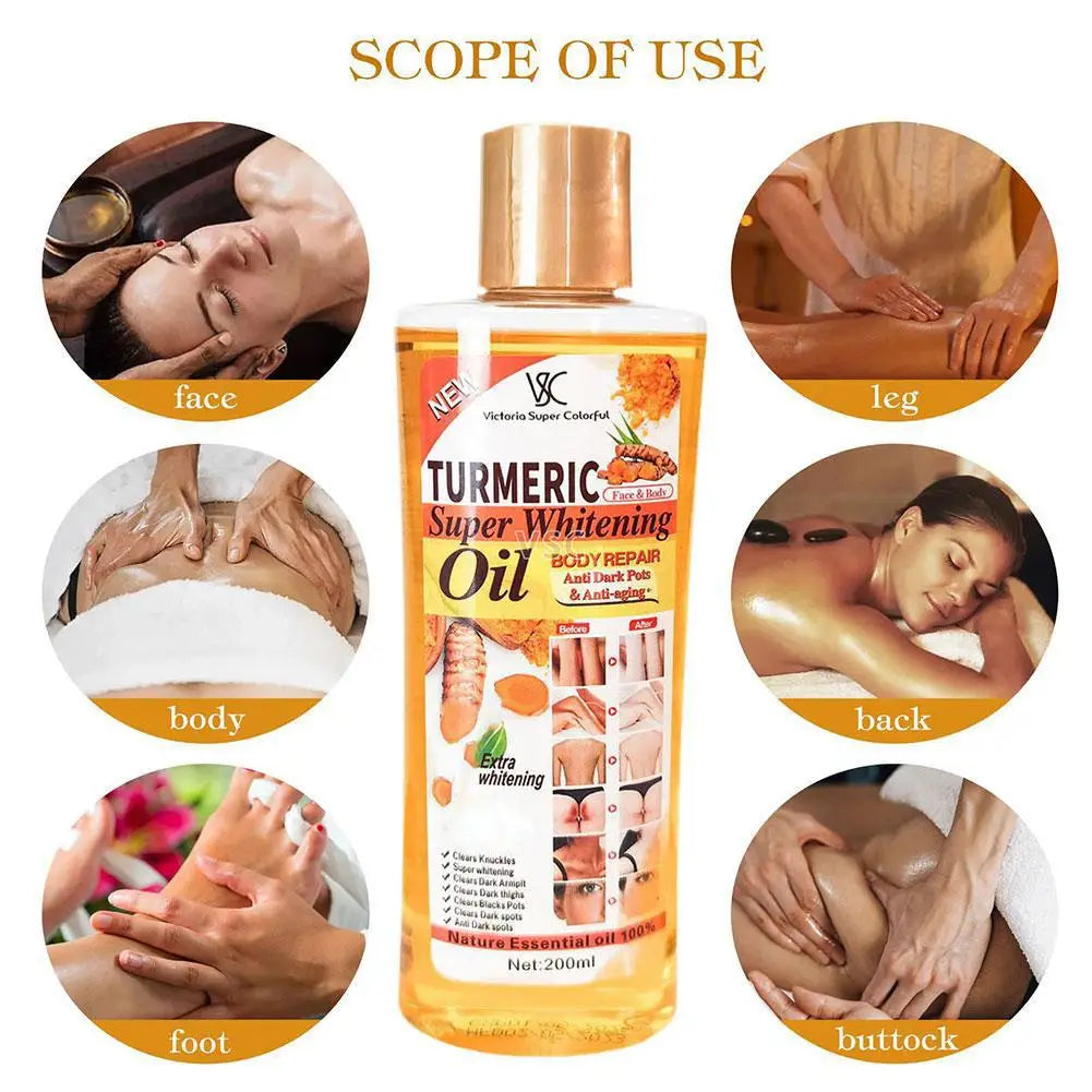 200ml Turmeric Face Body Serum Oil Clear Skin Tone Turmeric Face Serum Oil Moisturizing Skin Care Oasis Select