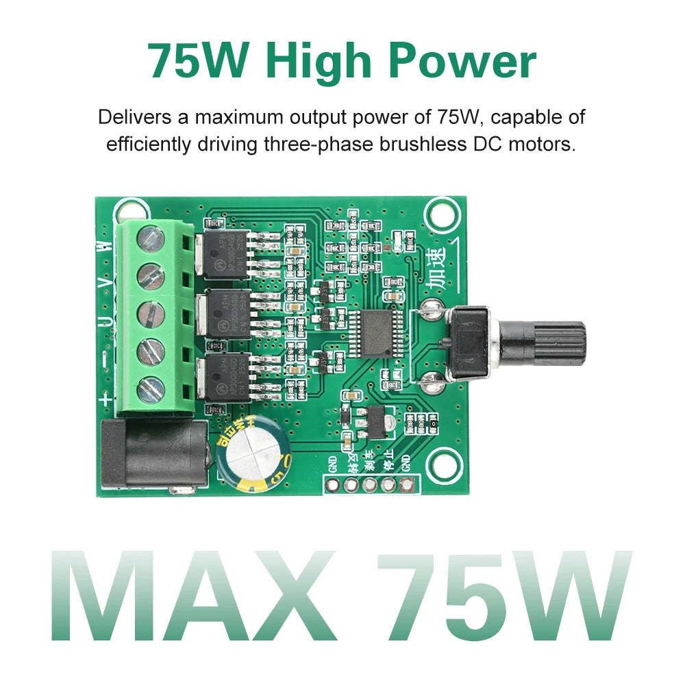 DC 5-24V 75W Three-Phase Brushless Motor Driver Board PWM Speed Controller or ESC Hard Drive Fan Electronic Kit Oasis Select