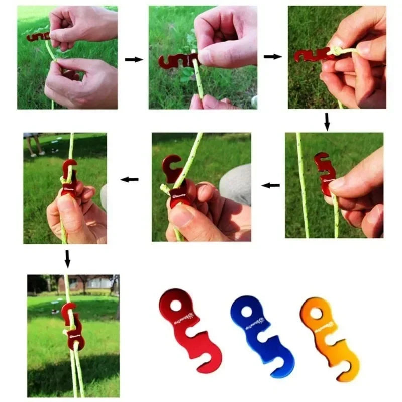 4 Sets Reflective Tent Ropes with Quick-Adjust Buckles – Windproof, High-Strength & Night Visible for Camping Safety Oasis Select