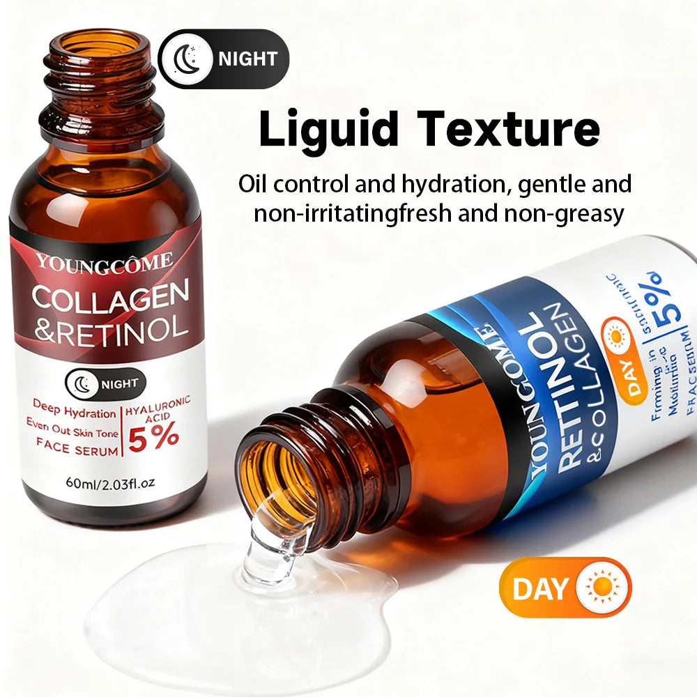 YOUNGCOME Retinol Day & Night Cream Serum Set | Anti-Aging Kit