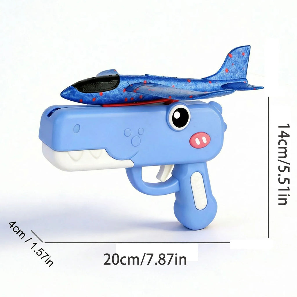 Dinosaur Foam Airplane Launcher Toy – One-Click, 3 Colors Foam Airplane Launcher Oasis Select