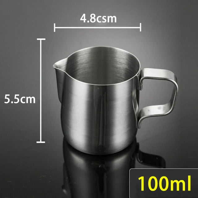 100/350/600ml Milk Jugs Fashion Stainless Steel Milk Craft Milk Frothing Pitcher Coffee Latte Frothing Art Jug Pitcher Mug Cup Oasis Select 100ml