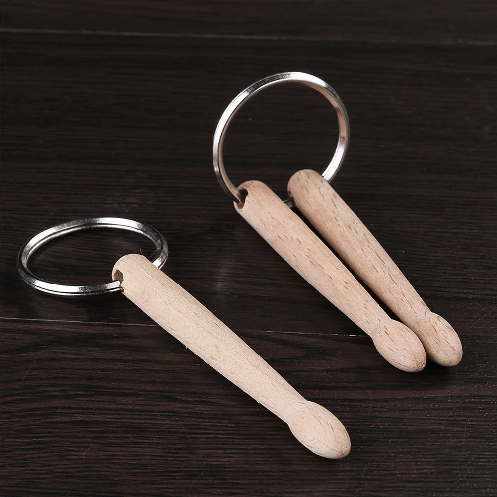 Small Drum Sticks Keychain Wood Drumsticks Percussion Key Ring Fashion Accessorie Oasis Select