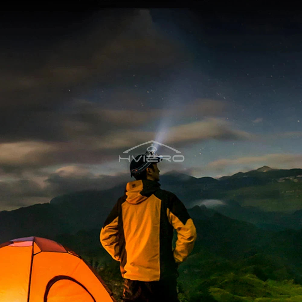 HVIERO T6 COB LED Headlamp – Rechargeable & Waterproof