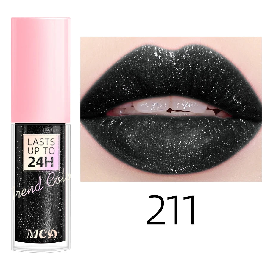 MCD Glitter Lip Gloss – 18 Shades, Waterproof & Long-Lasting