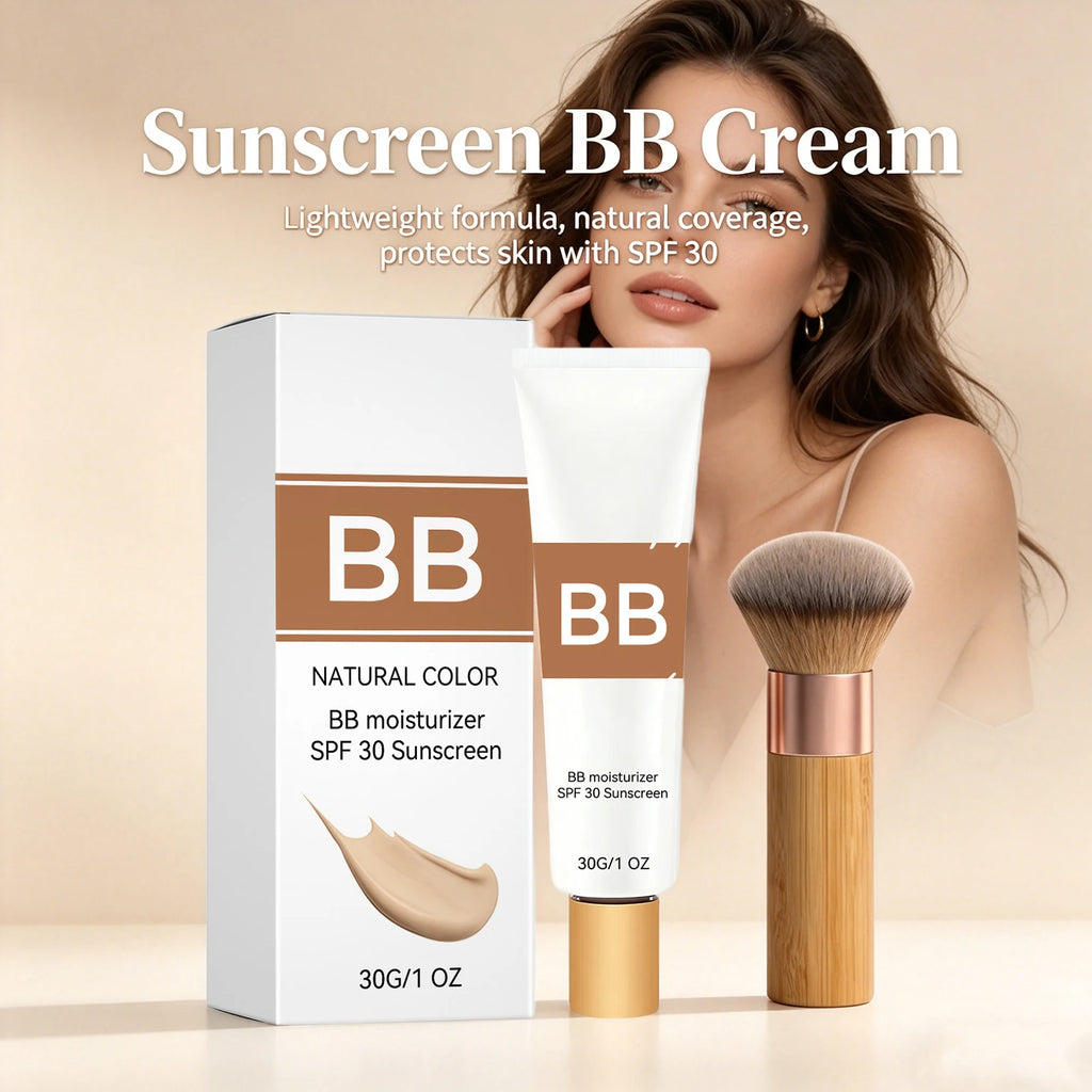 Sunscreen BB Cream Cover Face Fine Lines Prevent Sun Burn Brightening Skin Concealer Liquid Foundation Makeup Kit SPF 30 PA +++ Oasis Select