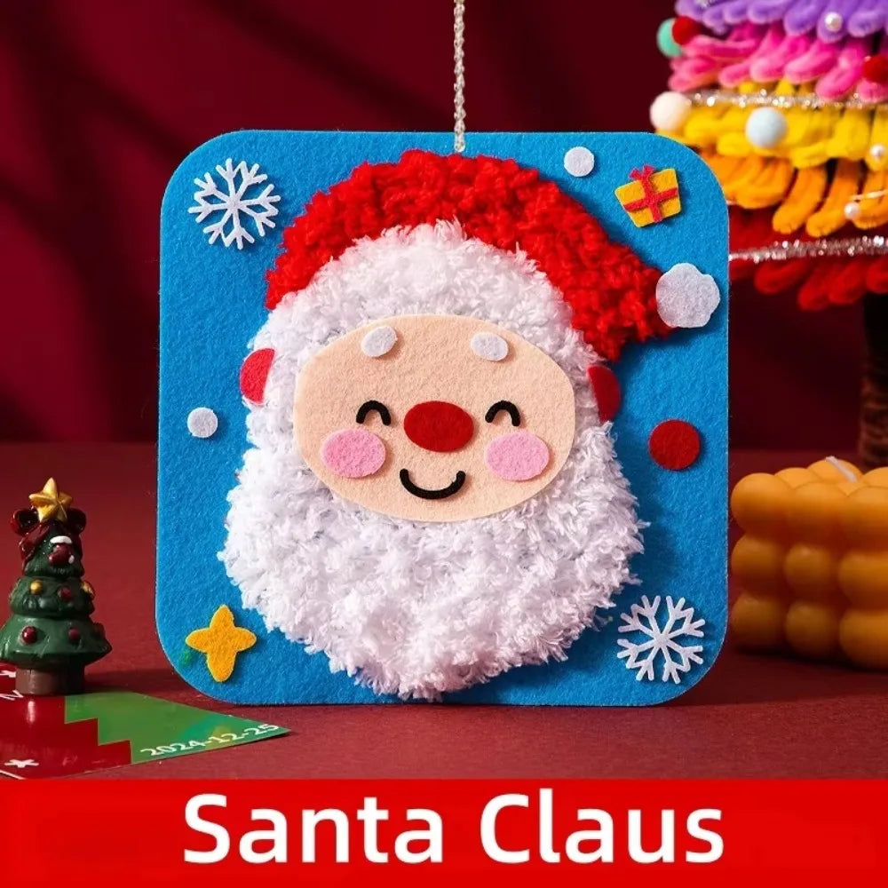 Non-Woven Fabric Christmas Sewing Kit Fun Threading Handicrafts DIY Embroidery Kit Beginner Friendly Christmas Sewing Projects Oasis Select Santa Claus