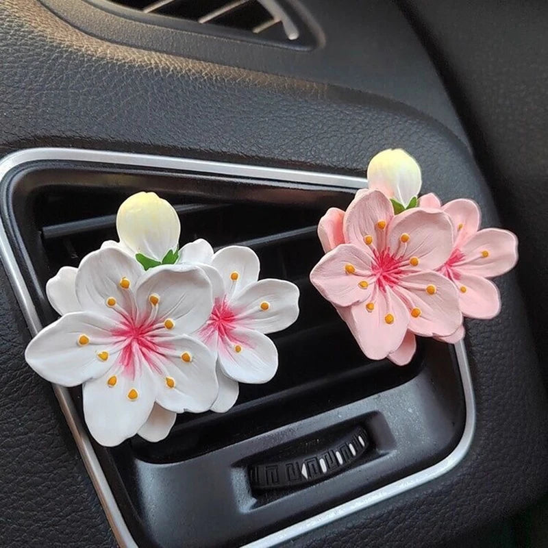Car Perfume Clip Flower Air Outlet Car Air Freshener Peach Blossom Aroma Diffuser Car Decoration Accessories Fresh Air Oasis Select