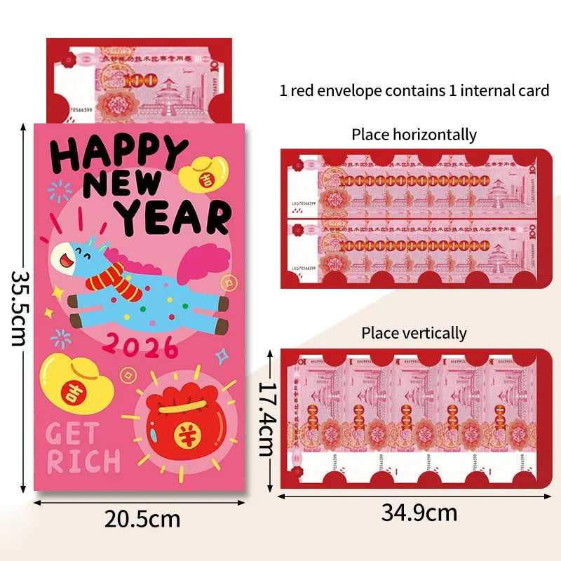 Creative Suprise Big Hongbag New Year Red Envelope birthday Red Pouch Chinese Traditional Lucky Money Pouch 2026 New Year Gifts Oasis Select s5