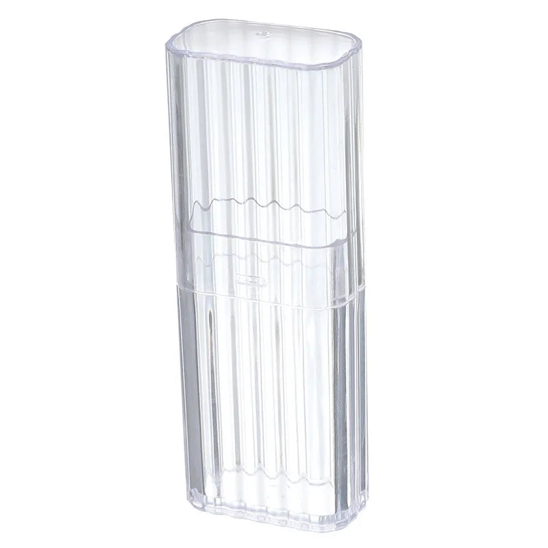 1pc Portable Transparent Storage Box, Practical Toothpick Cotton Swab Case for Travel or Business Trip Oasis Select White