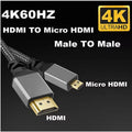 5m 3m 4k Micro HDMI Nylon Braid Cable HD 4K@60HZ V2.0 Compatible Micro MicroHDMI TO HDMI Extension Cable For Camera Projection Oasis Select 0.3m