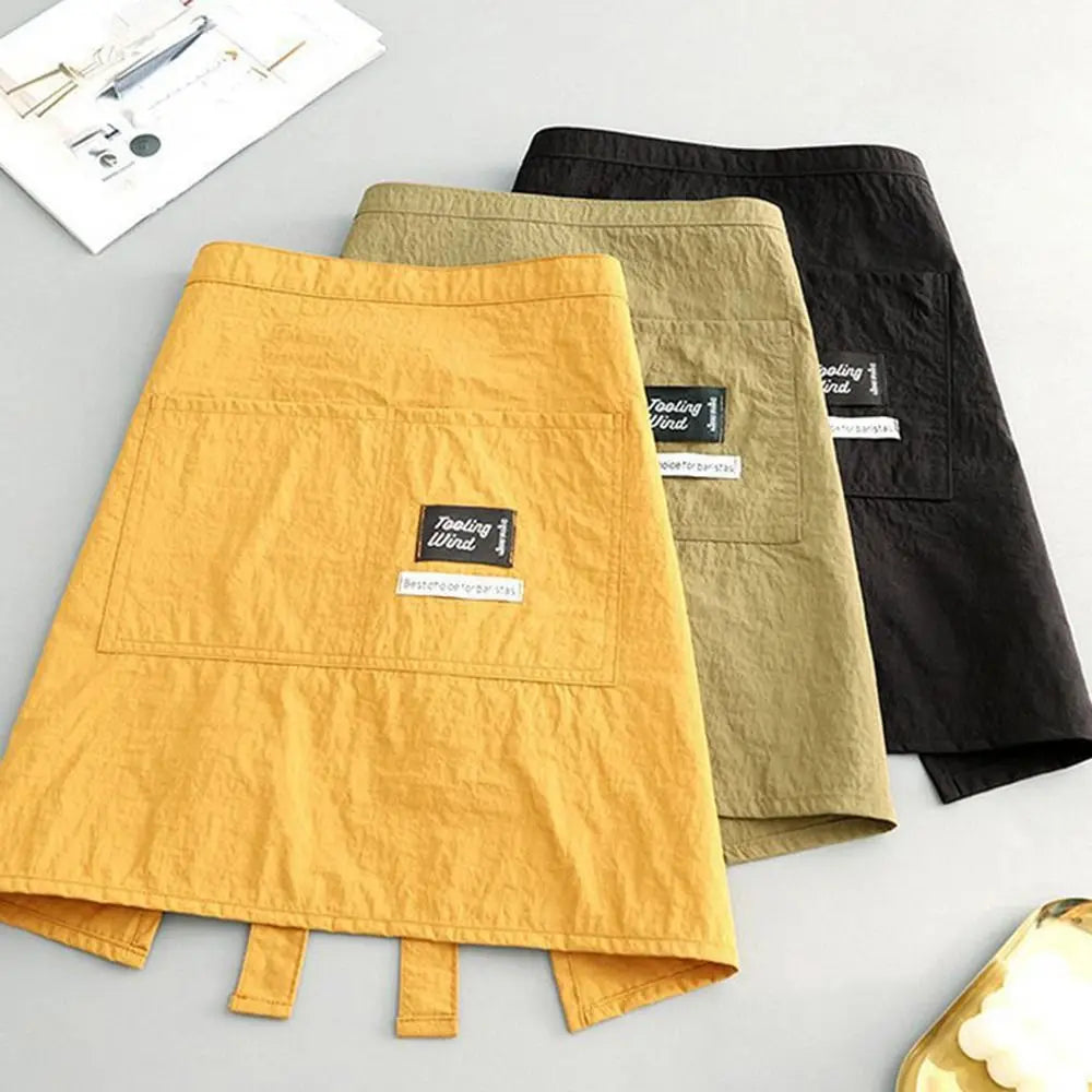 Waterproof Kitchen Apron Half Waist Anti-fouling Oil-proof Cooking Baking Bibs Cooking Smock for Barber Coffee Shop Catering Oasis Select
