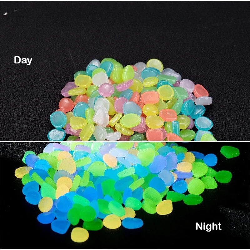 1cm Small Artificial Luminous Stone Vase Decoration Pot Luminous Stone 0.5 G Fluorescent Fish Tank Landscape Pebbles Oasis Select