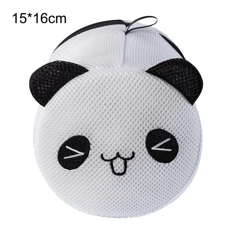 Machine-wash Special Home Use Polyester Anti-deformation Bra Mesh Bags Laundry Brassiere Bag Cleaning Underwear Sock Cartoon Oasis Select Panda