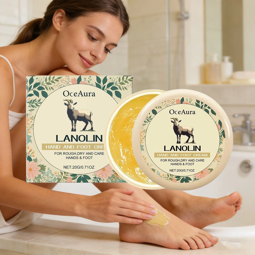 Lanolin Hand and Foot Moisturizing Cream for Dry Rough Skin Anti Cracked Improve Dry Peeling Skin Repair Barrier Skin Care 20g Oasis Select