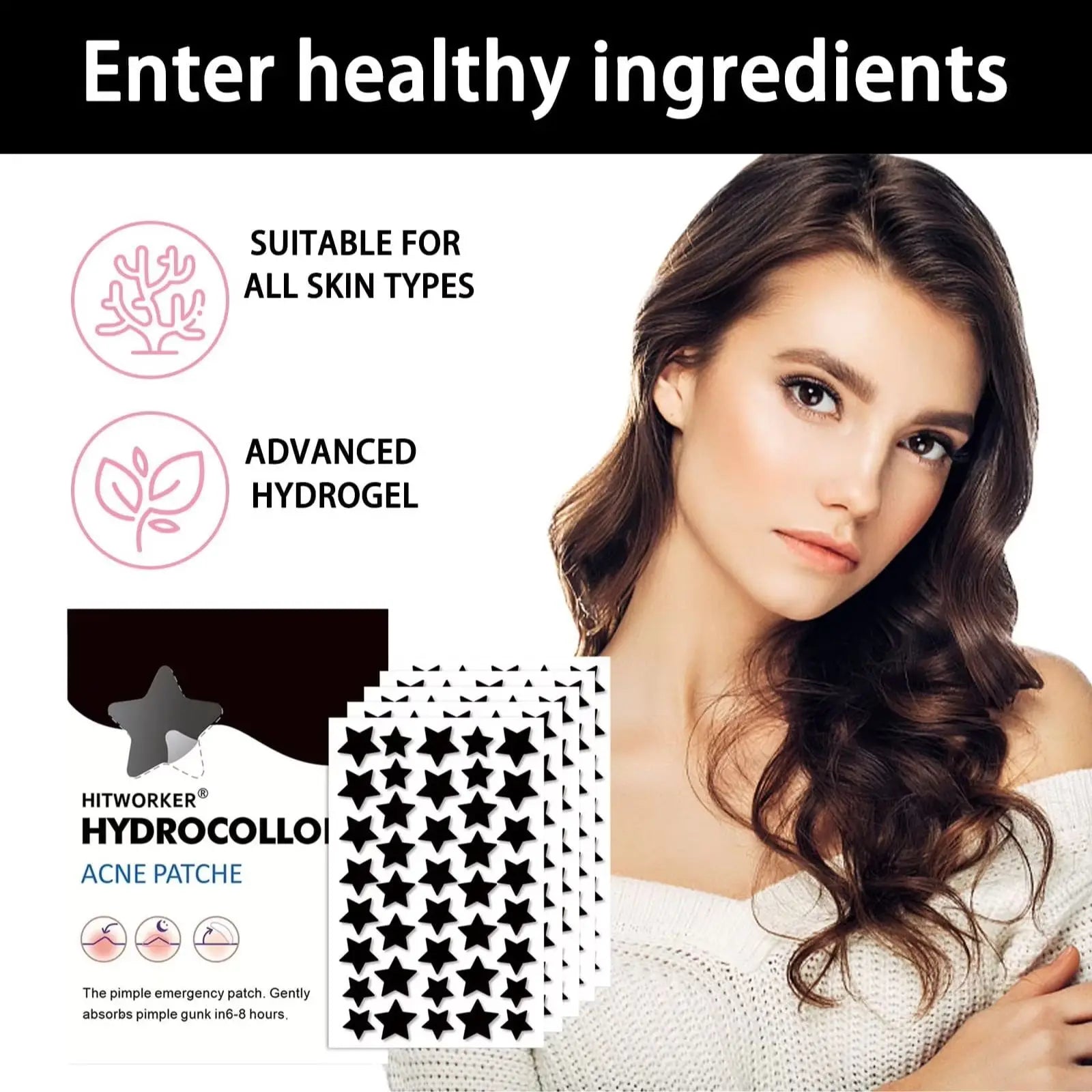 Star shaped hydrocolloid acne patch 200/400 pieces/box acne patch, alcohol free, gentle and non irritating absorption acne patch Oasis Select
