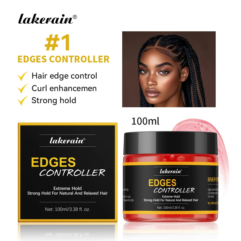 Lakerain Strong Styling Hair Gel Long Lasting Control Edge Gel Smoothes Nourishes Hair Curl Enhancement Strong Hold Hair Gel Oasis Select