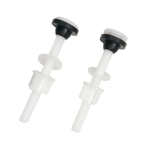 2Pcs/set 100mm Plastic Toilet Seat Bolt Water Tank Hinge Fitting Screws Rubber Washers Toilet Cover Tapping Fixing Replacement Oasis Select
