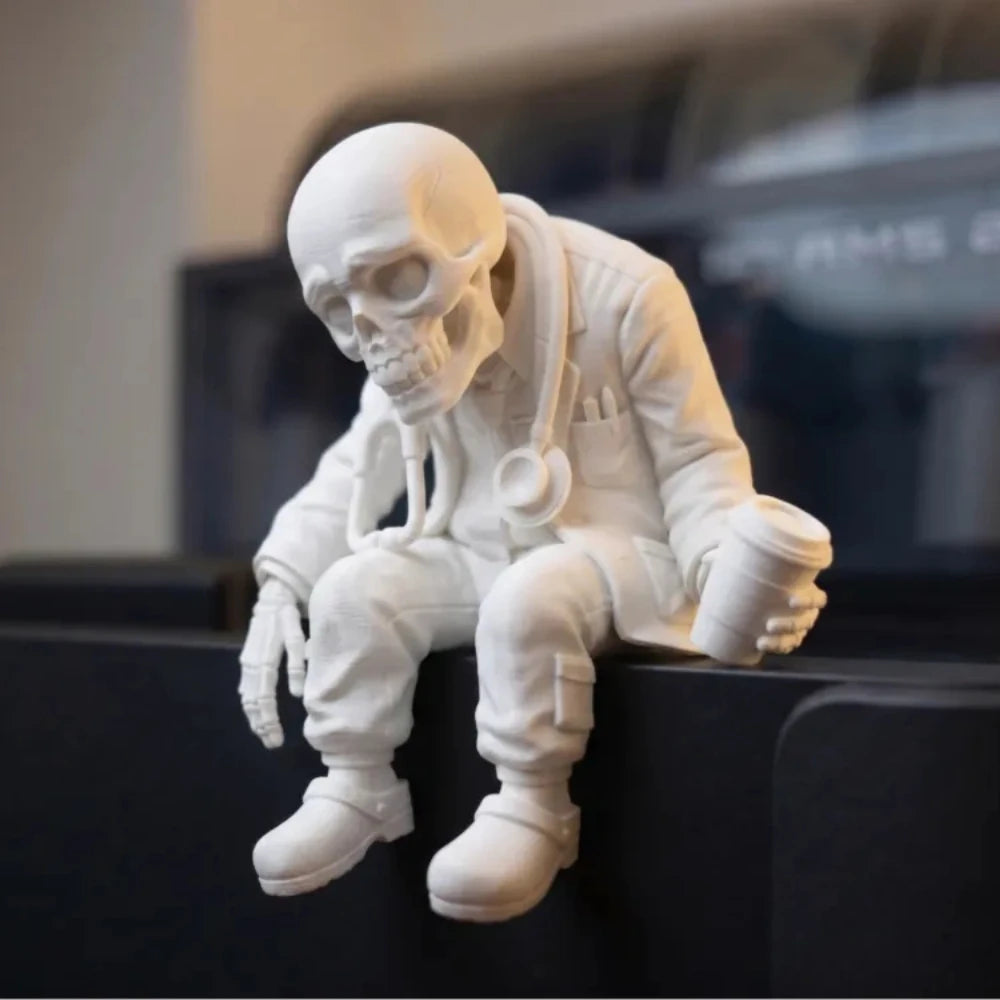 Funny Tired Medical Worker Statue Skeleton Doctor Figurine Medical Offices Desktop Ornament Decor Unique Gift for Nurses Doctors Oasis Select