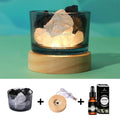 USB Essential Oil Diffuser with Natural Crystal Rocks, LED Passive Diffuser with Healing Crystals, Fragrant Incense Decor Lamp Oasis Select jasmine 10ml