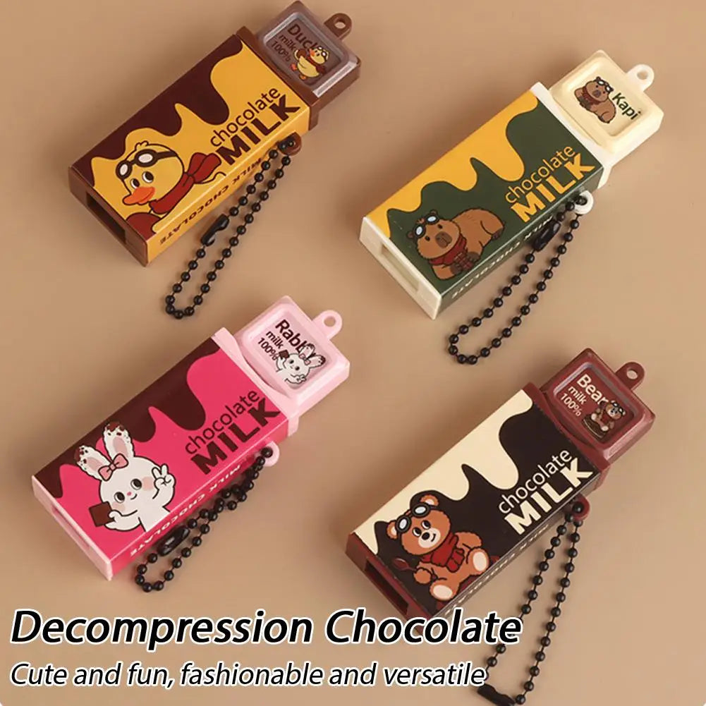 Chocolate Fidget Toy Keychain – Stress Relief Sensory Snap Toy