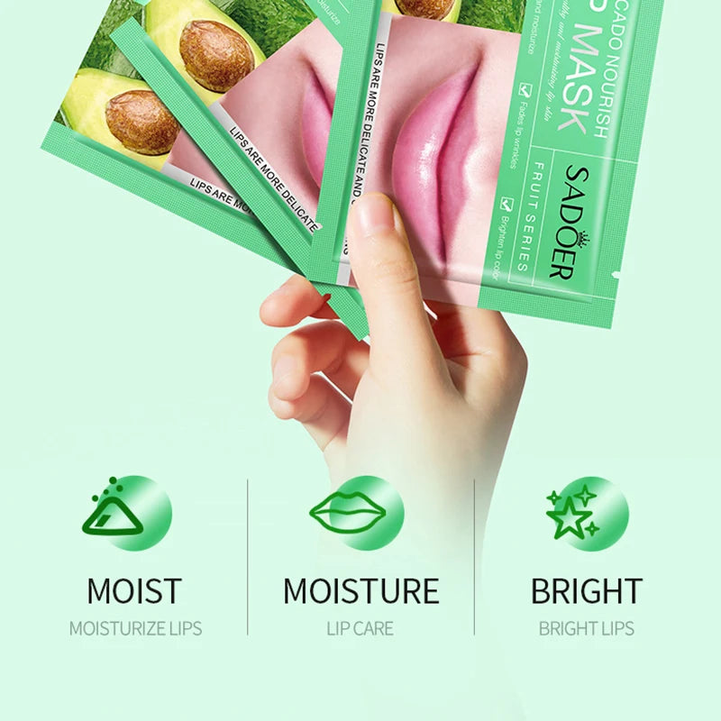 SADOER 30pc Fruit Collagen Lip Mask – Moisturize & Plump Lips Collagen Lip Mask Oasis Select